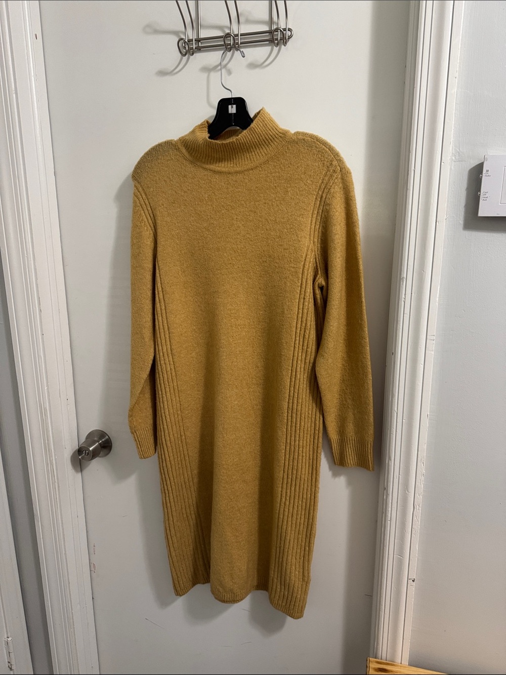 Cozy Turtleneck Sweater Dress in Mustard size PM